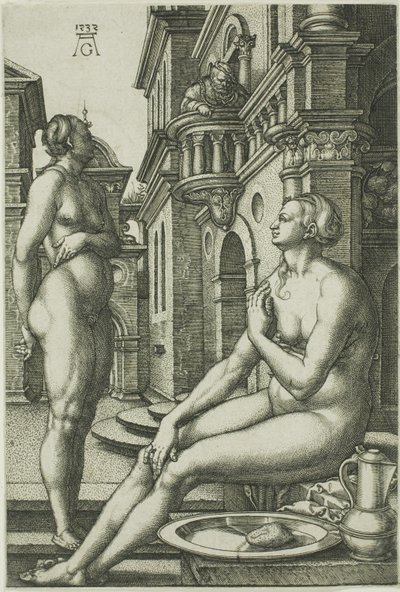 Batsheba v Bath od Heinrich Aldegrever