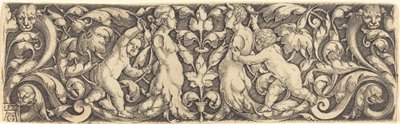 Křížový panel s révou uprostřed a Tritonův pár, 1537. od Heinrich Aldegrever