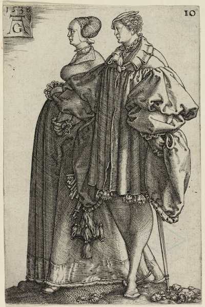 Taneční pár, deska deset od The Large Wedding-Dancers od Heinrich Aldegrever