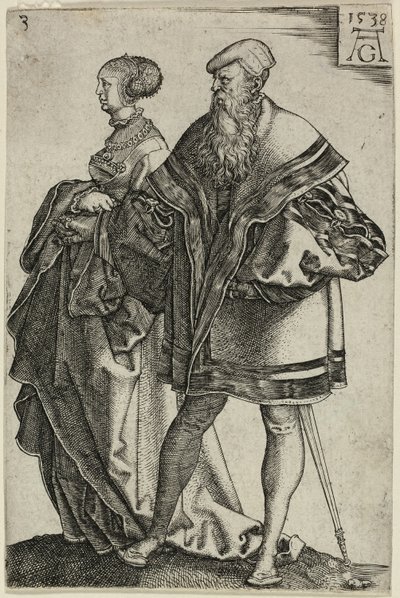 Taneční pár, deska tři od The Large Wedding-Dancers od Heinrich Aldegrever