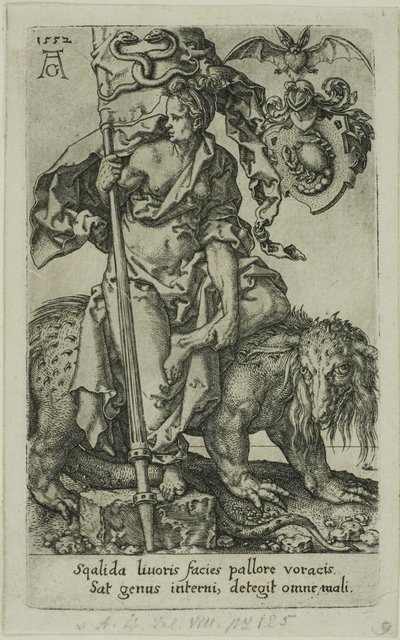 Závist, od Neřestí od Heinrich Aldegrever