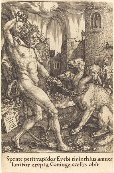 Herkules a Cerberus od Heinrich Aldegrever