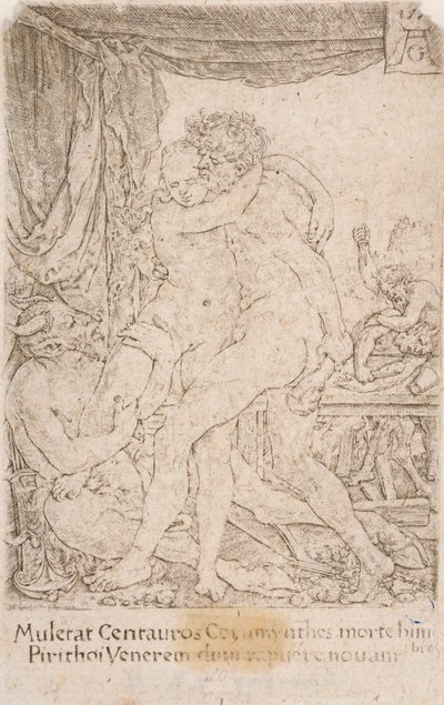Herkules a Hippodamie ze série:  Héraklovy práce (10) od Heinrich Aldegrever
