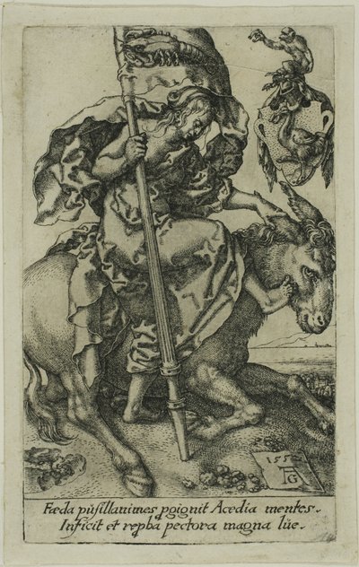 Nečinnost, od Neřestí od Heinrich Aldegrever