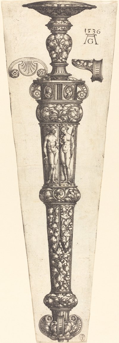 Pochva na velkou dýku s nahým párem, 1536. od Heinrich Aldegrever