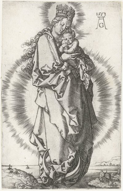 Madonna s dítětem na půlměsíci od Heinrich Aldegrever
