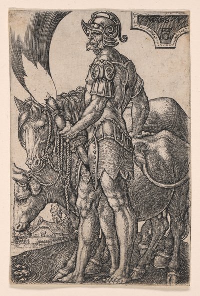 Mars, ze Sedmi planetárních bohů od Heinrich Aldegrever