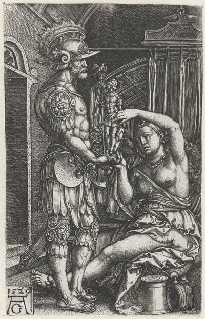 Médea dává obraz Jasonovi od Heinrich Aldegrever