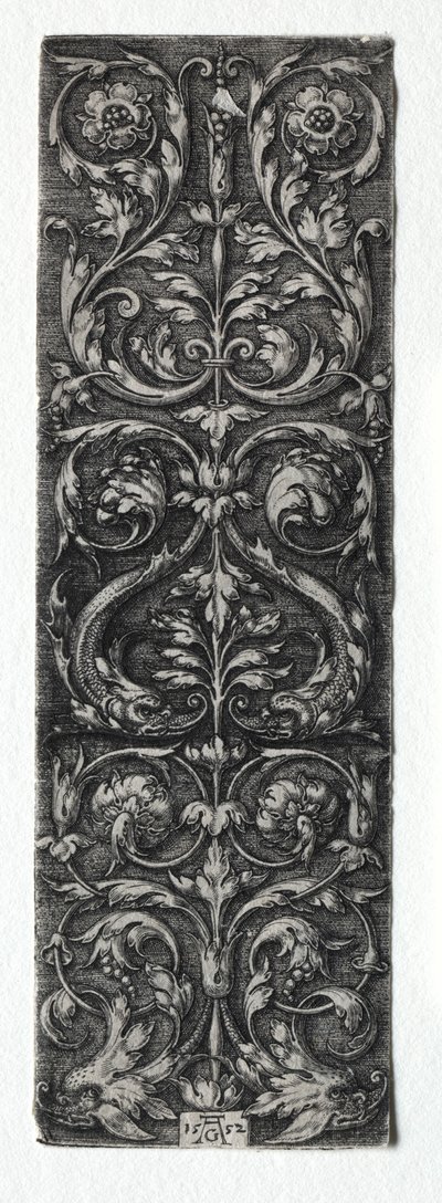 Ornament Design with Fish, 1552. od Heinrich Aldegrever
