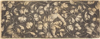 Ornament s listím a dítětem uprostřed, 1539. od Heinrich Aldegrever