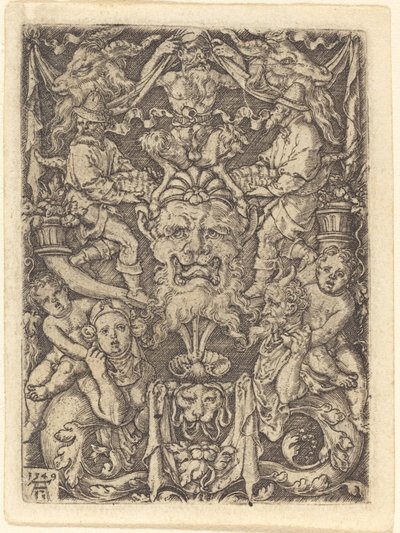 Ornament s maskou, 1549. od Heinrich Aldegrever