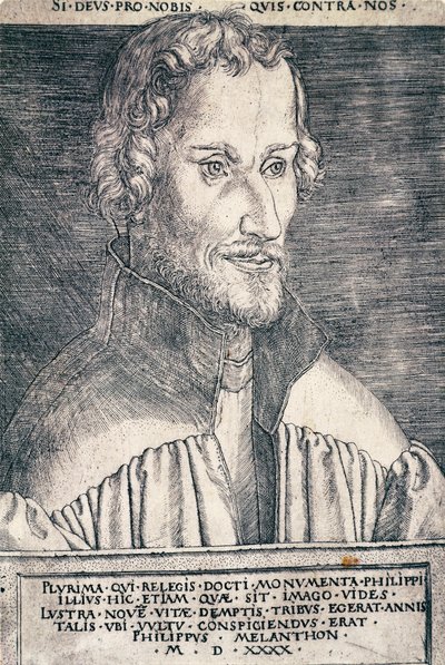 Portrét Philipa Melanchthona nebo Philippa Schwarzerda (1497-1560), německého humanisty a teologa, rytina Heinricha Aldegrevera (1502-ca 1561) od Heinrich Aldegrever