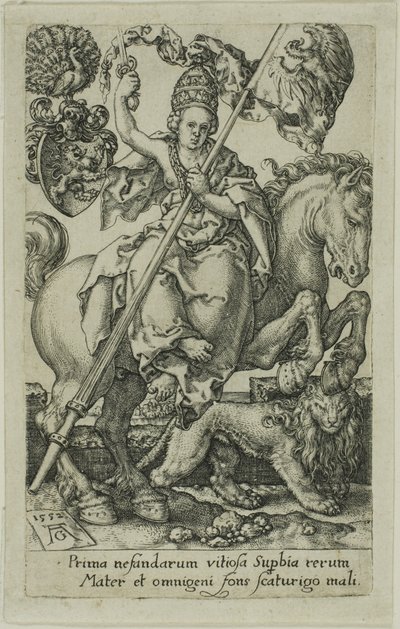 Pride, od Neřestí od Heinrich Aldegrever