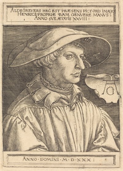 Autoportrét, 1530. od Heinrich Aldegrever