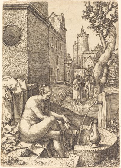 Susanna překvapená dvěma staršími, 1555. od Heinrich Aldegrever
