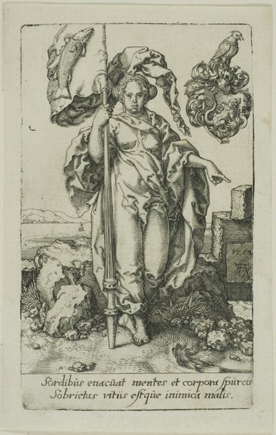 Střídmost, z Ctností od Heinrich Aldegrever