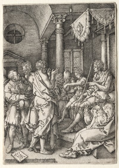 Příběh Susanny: Daniel křížový výslech starších. od Heinrich Aldegrever