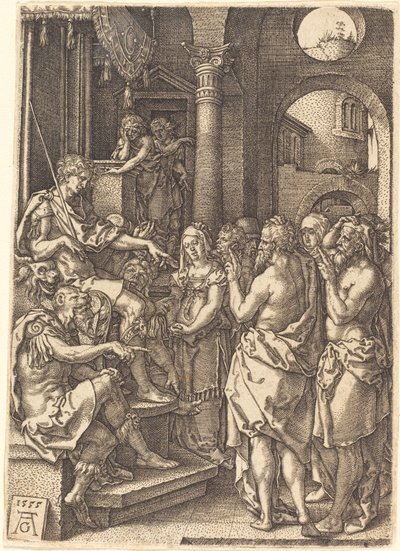 Dva starší před soudcem, 1555. od Heinrich Aldegrever