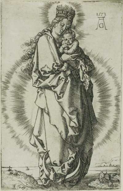 Panna a dítě na půlměsíci od Heinrich Aldegrever