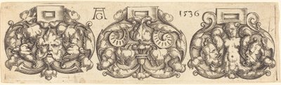Tři spony pásů vedle sebe, 1536. od Heinrich Aldegrever