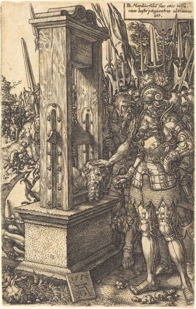 Titus Manlius stětí svého syna od Heinrich Aldegrever