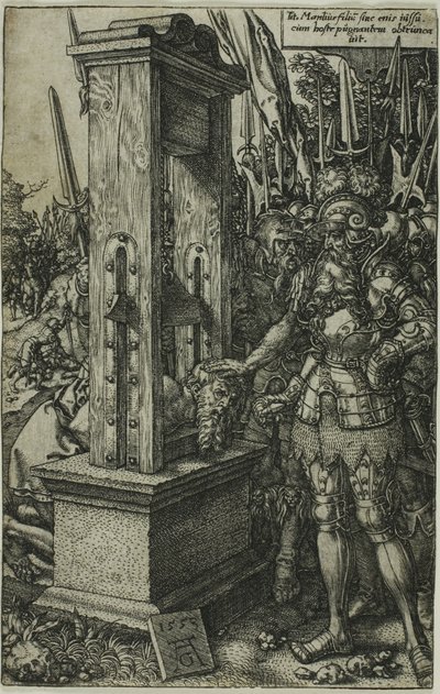 Titus Manlius stětí svého syna od Heinrich Aldegrever