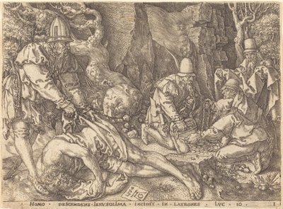 Cestovatel mezi zloději, 1554. od Heinrich Aldegrever