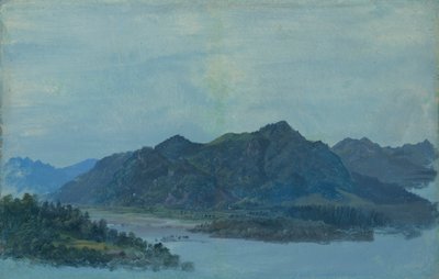 Údolí Inn u Flintsbachu s hradem Falkenstein a pohořím Kaiser v pozadí od Heinrich Burkel