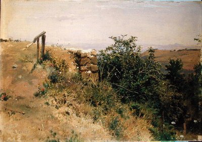 Italská krajina (olej na papíře položený na kartonu) od Heinrich Dreber