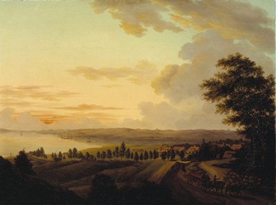 Zélandská krajina, večer od Heinrich Grosch
