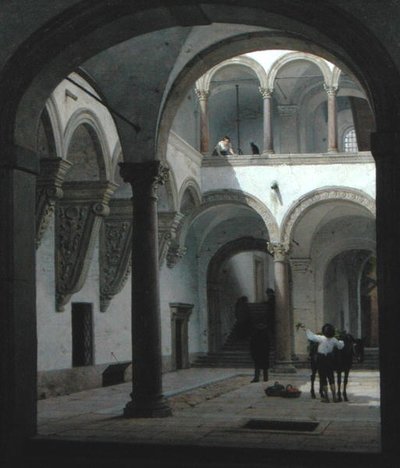 Nádvoří Palazzo Fava, Bologna od Heinrich Hansen