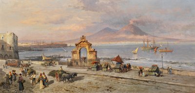 Heinrich Hiller - Pohled na Neapolský záliv s Vesuvem od Heinrich Hiller