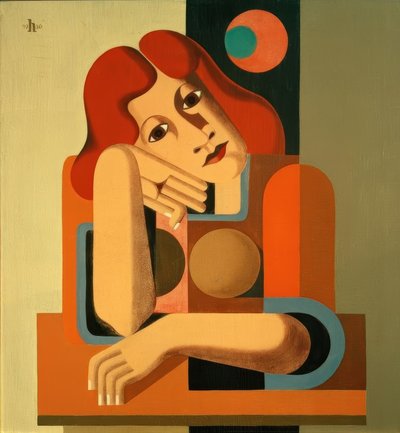 Melancholická dívka od Heinrich Hoerle