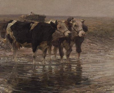 Napájení dobytka od Heinrich Johann von Zugel