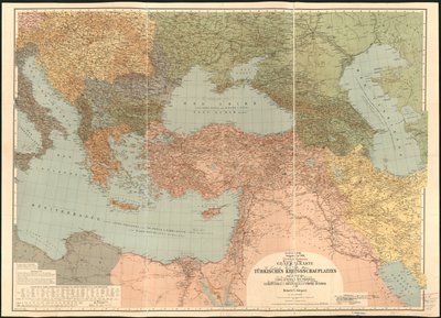 Generální mapa tureckého válčiště - podle Carte Generale des Provinces Europeennes et Asiatiques de L