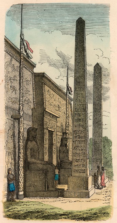 Starověký Egypt: Vstup do palácového chrámu od Heinrich Leutemann