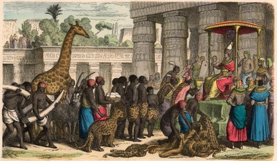 Starověký Egypt: Etiopané přinášejí faraonovi své holdy od Heinrich Leutemann