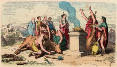 Starověké Řecko: Rituální oběť býka - Řecko v době králů od Heinrich Leutemann