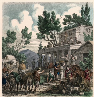 Starověké Řecko: Cesta do Olympie v době olympijských her, 1866 od Heinrich Leutemann