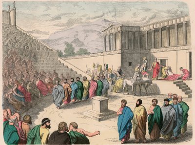 Starověké Řecko: Divadlo - inscenace tragédie Agamemnon od Heinrich Leutemann