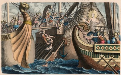 Starověký Řím: Námořní bitva s lávkou od Heinrich Leutemann