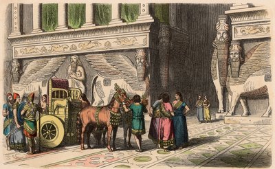 Assyrian: Palace-Portal od Heinrich Leutemann
