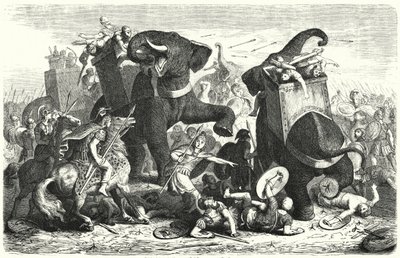 Bitva o Gazu, 312 př.nl (rytina) od Heinrich Leutemann