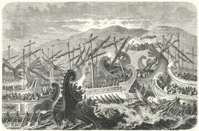Bitva u Salamíny, 480 př.nl (rytina) od Heinrich Leutemann