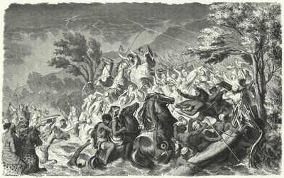 Bitva u Crimissus, 339 př.nl (rytina) od Heinrich Leutemann
