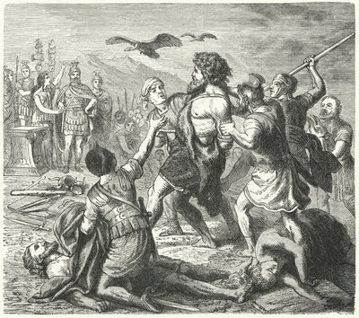 Dobytí Tetoboda, krále Germánů, Římany po bitvě u Aquae Sextiae od Heinrich Leutemann