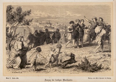 Odjezd souboru římských hudebníků (rytina) od Heinrich Leutemann