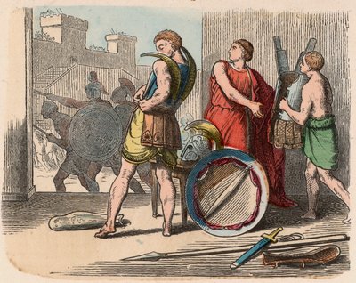 Řecko v době republik: Válečníci nosí své brnění od Heinrich Leutemann