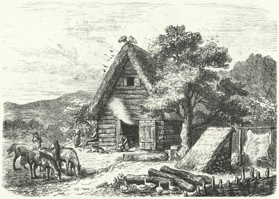 Starý německý statek (rytina) od Heinrich Leutemann