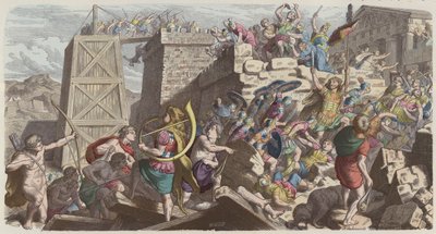 Římští vojáci útočící na město (barevná rytina) od Heinrich Leutemann